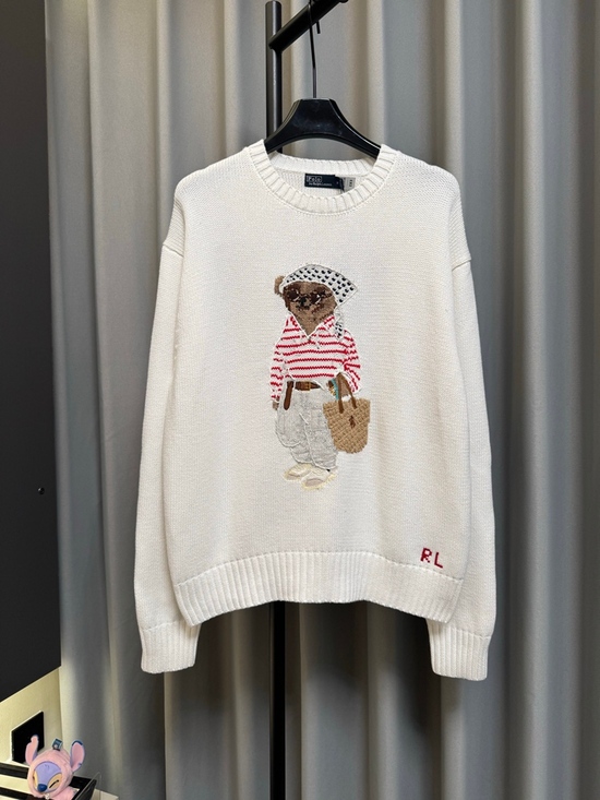 Polo Ralph Lauren Sweaters - Polo Ralph Lauren Beach Bear Crewneck Knit Sweater White